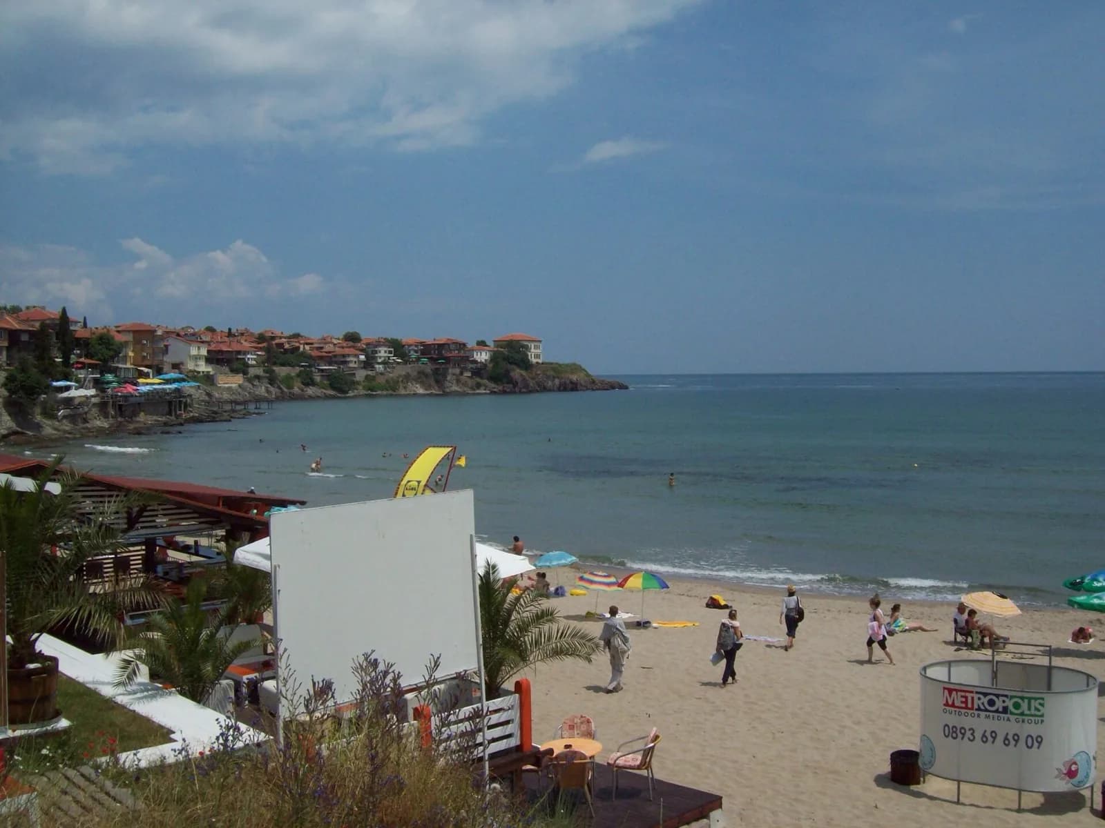 Sozopol sahilinde kumsal ve Karadeniz