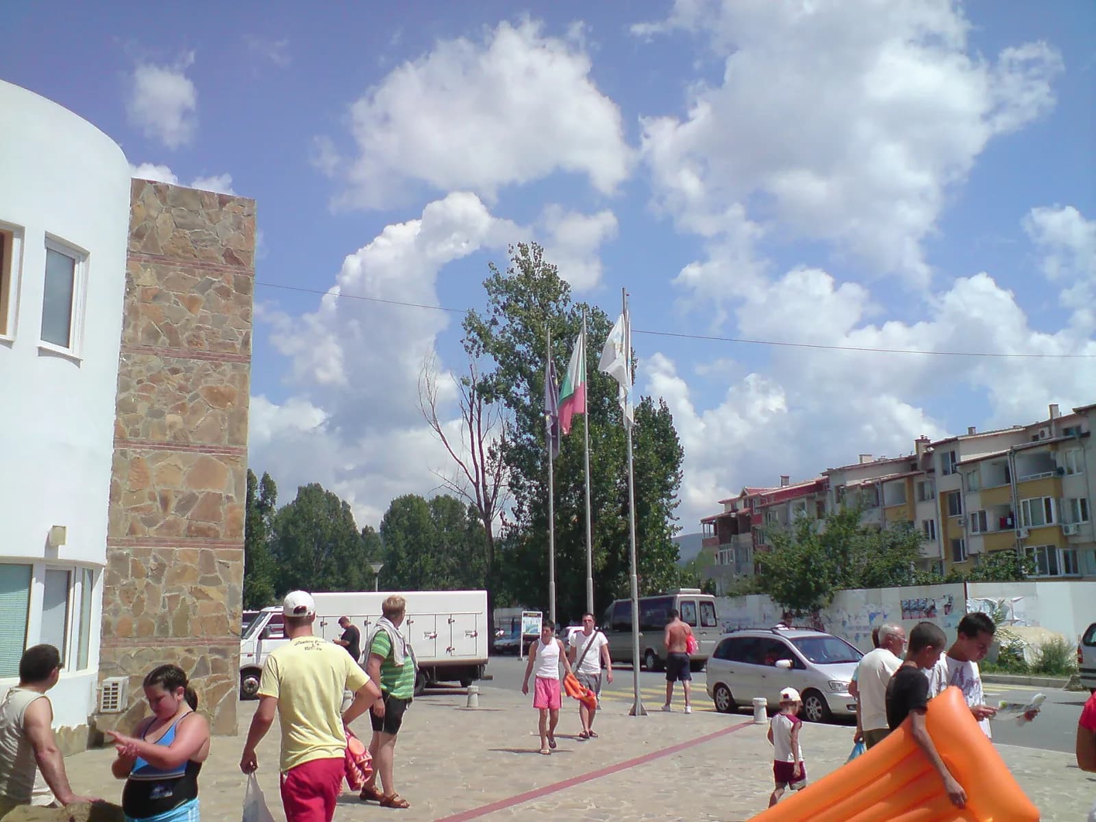 Sunny Beach'te bir aquapark kaydırağı